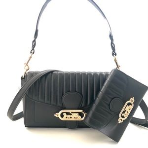 SOLD Coach Jade Black Quilted Leather Purse Wallet Set